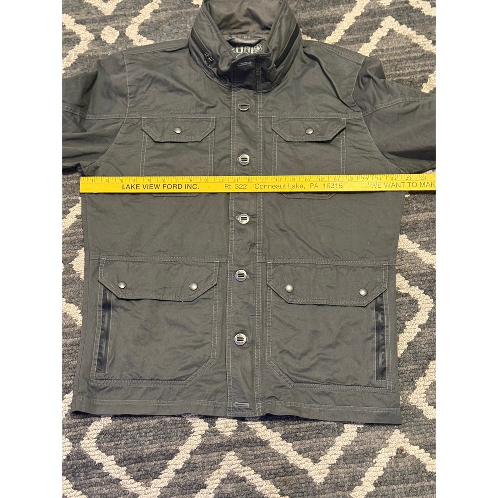 Kuhl Mens Charcoal Grey Field Jacket Medium Full Zip Snap Utility Outdoor Coat - Picture 4 of 9